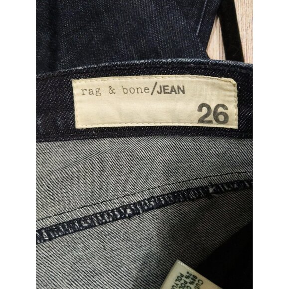 Rag & Bone Women's Jeans Dash Trouser Ice Blue Ankle Dark Wash Denim Stretch 27 - Picture 2 of 10